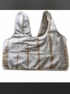 Hollister Women’s Cream & Tan Ribbed Sports Bra